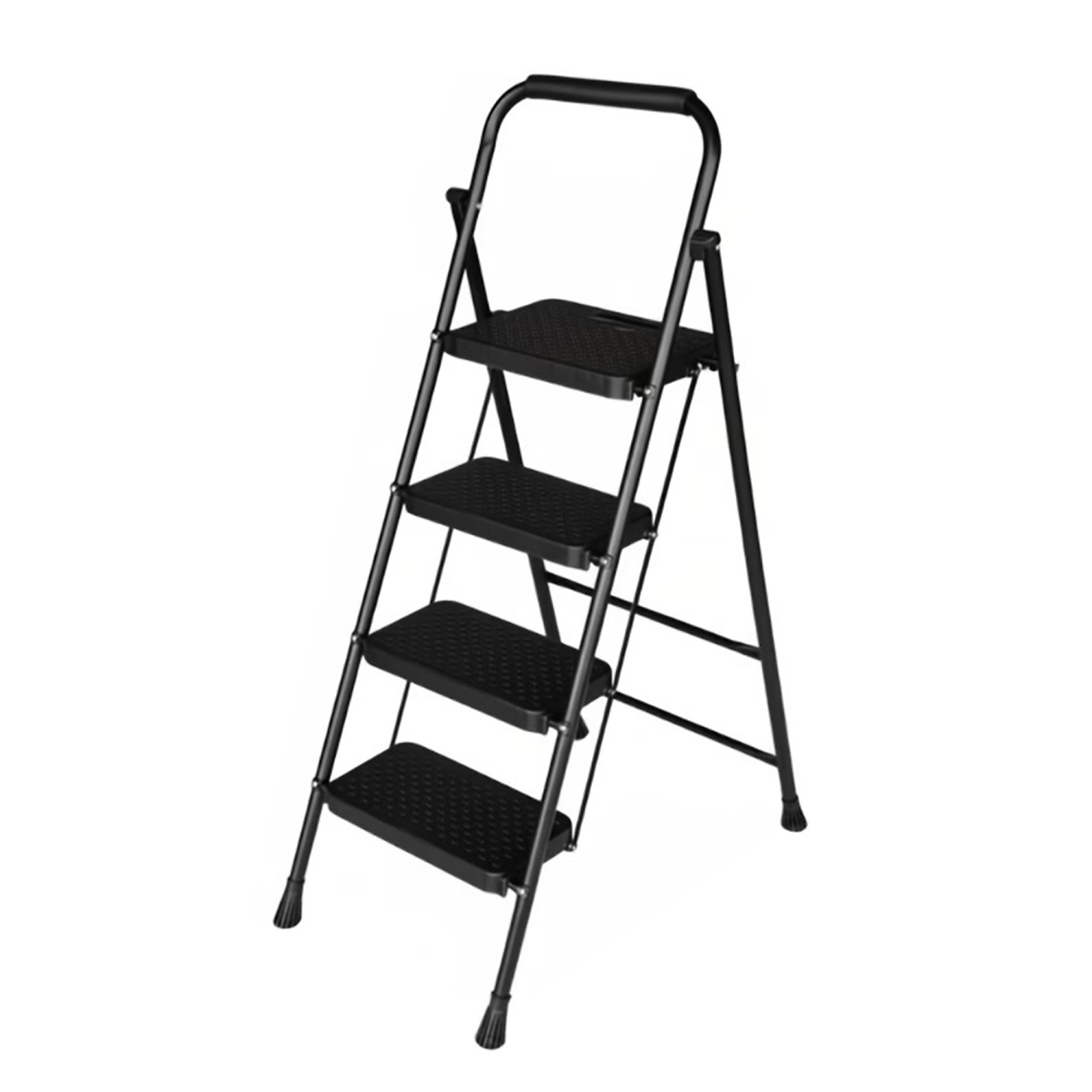 4-Step Lightweight Metal Step Stool (9 ft. Reach), 500 lb. Load Capacity, Portable Step Tools